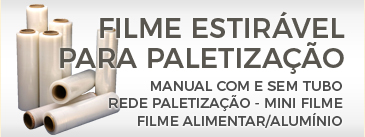 Filme estirável para paletização manual: com tubo, sem tubo, rede paletização, mini-filme, filme alimentar, filme de alumínio.